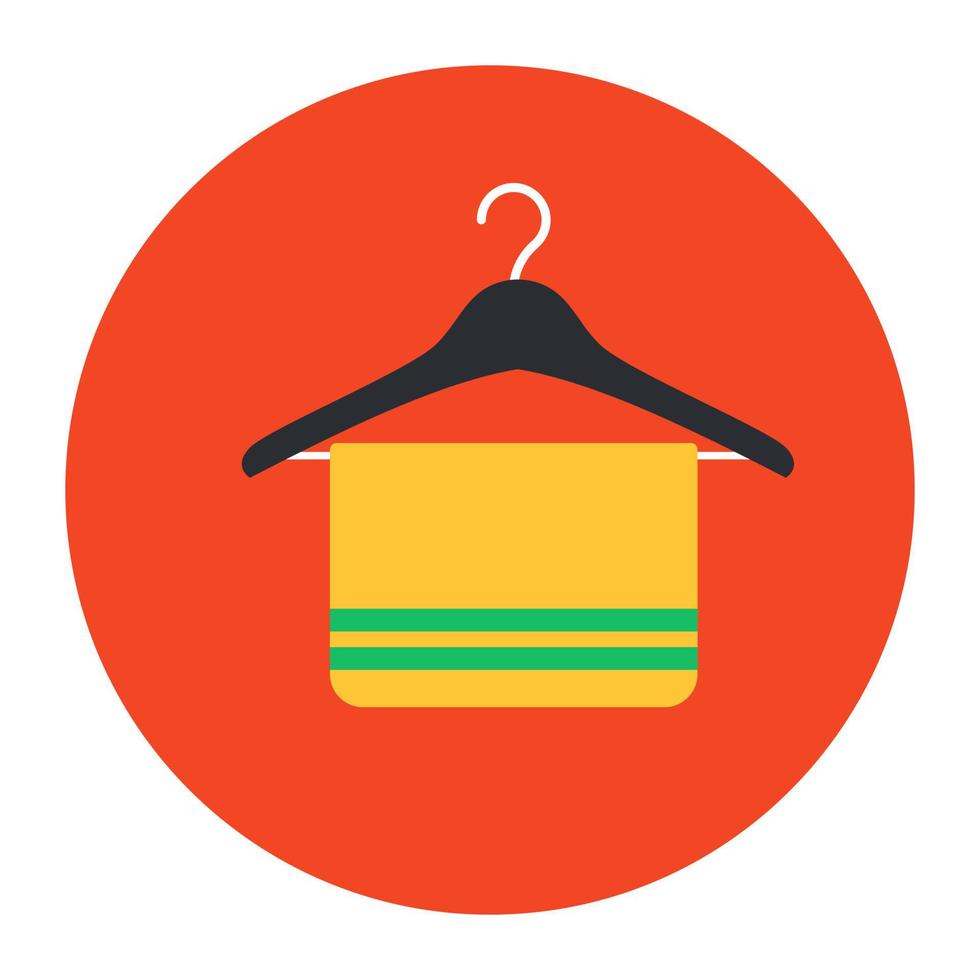 Hanger towel icon in flat colourful design. vector