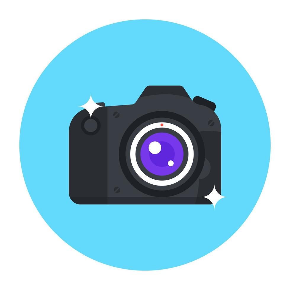 Digital camera icon, photography equipment vector