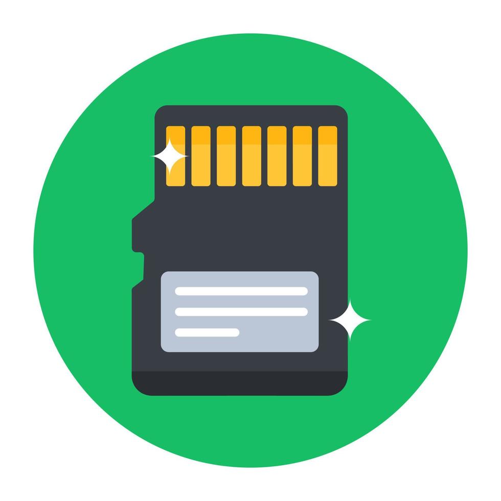 Sd card storage in flat vector style, memory card