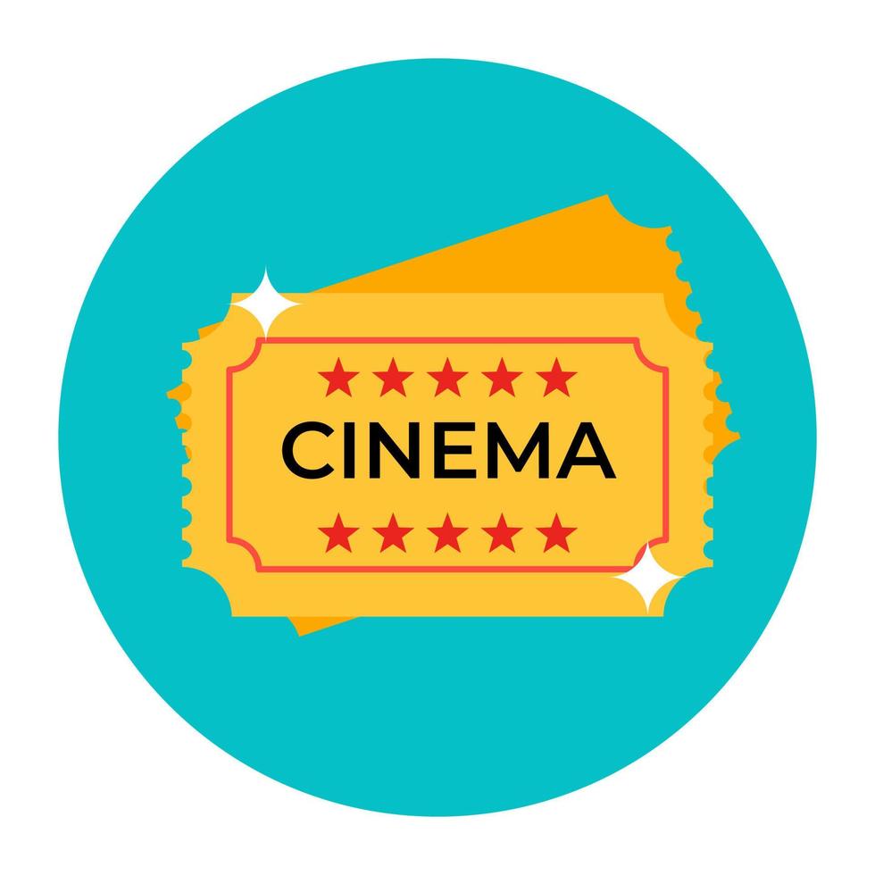 Cinema tickets icon in trendy flat style. vector