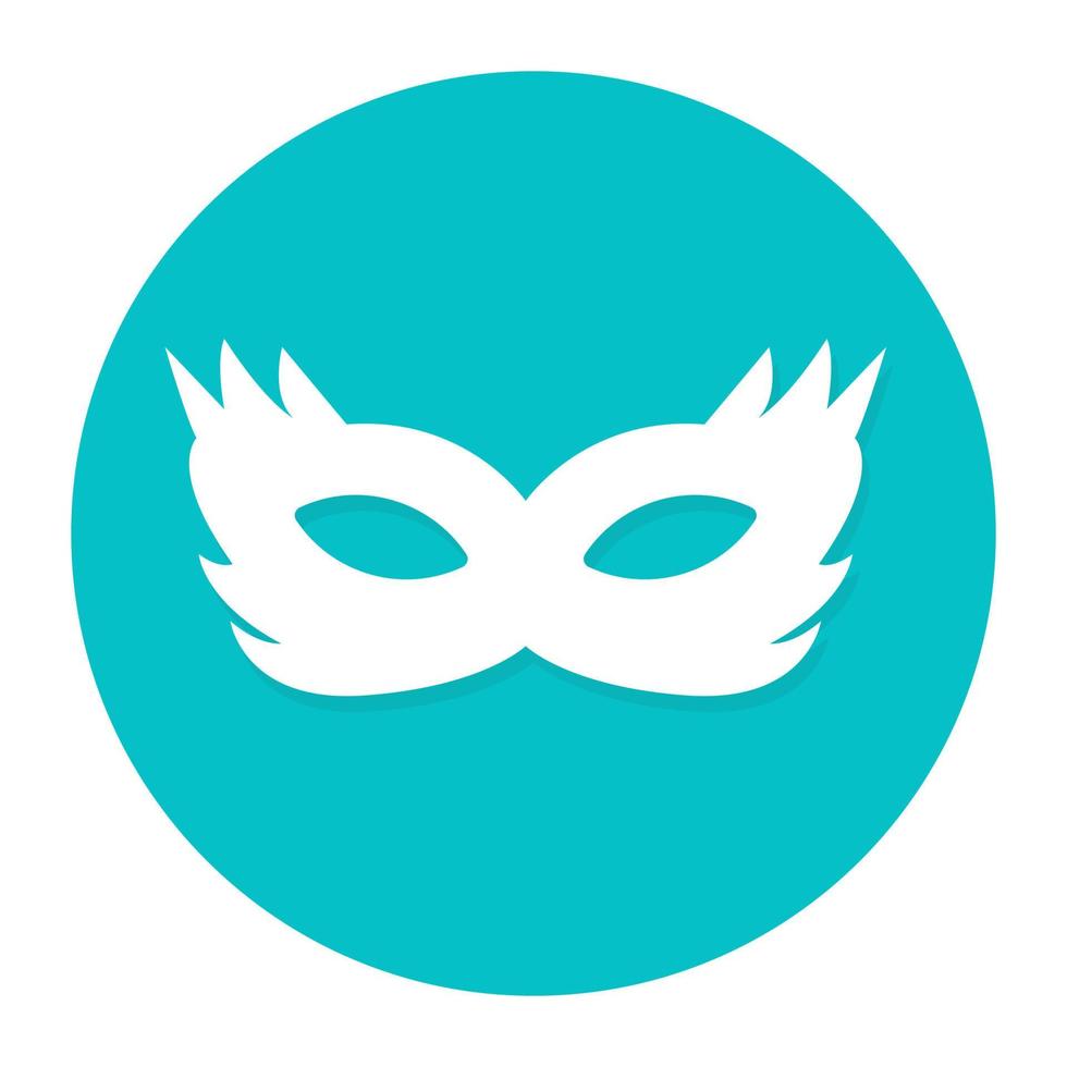 Masquerade icon in flat style, party decorative mask vector