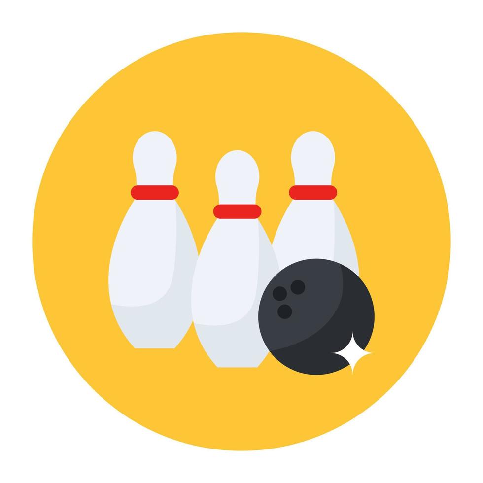 bolos con bola de bolos que denotan el icono del juego de bolos vector