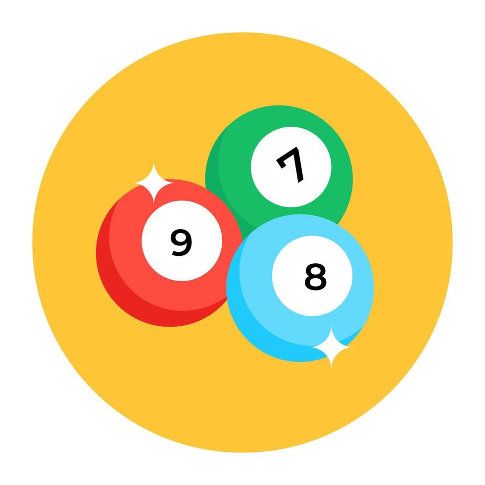 Cue icon in modern flat style, billiard balls vector style