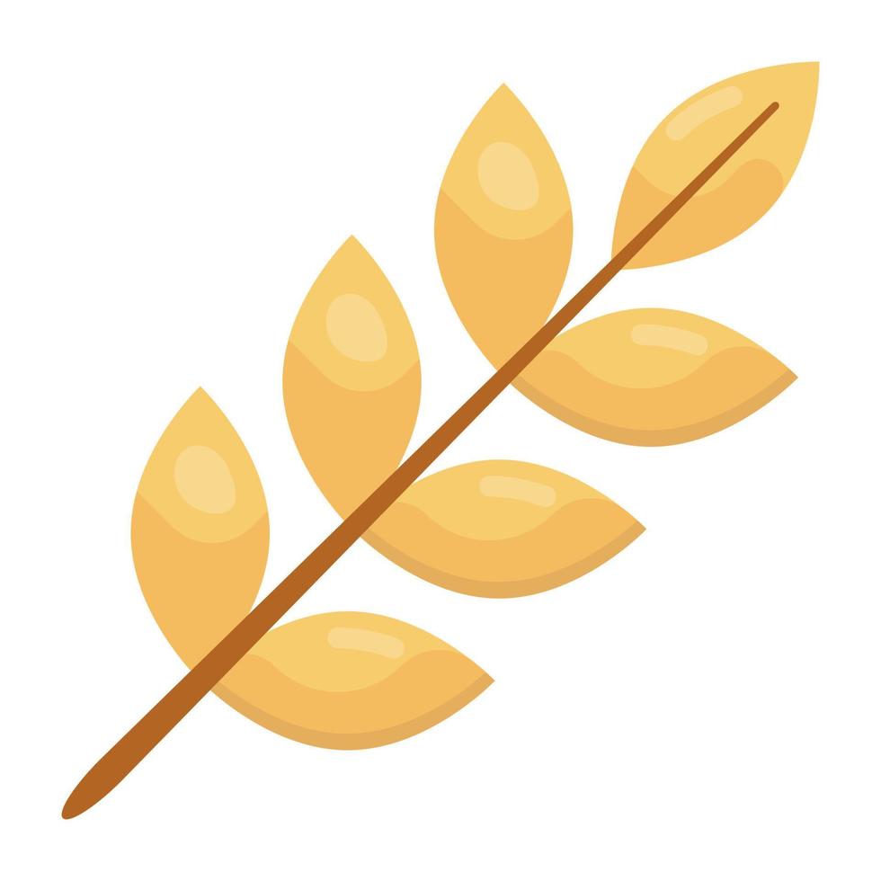 Barley icon flat style, wheat stroke vector