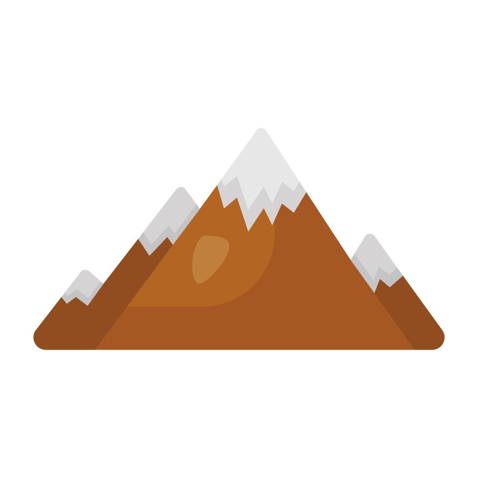 Hills, mountain landscape icon flat design vector