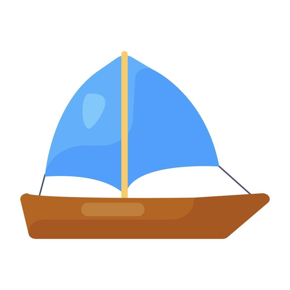 Modern flatty icon of sailboat vector