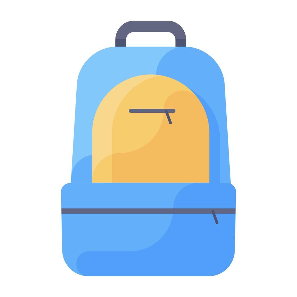 Trendy flatty icon of backpack vector