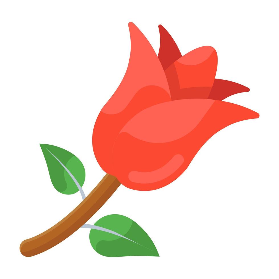 Modern flatty icon of rose vector