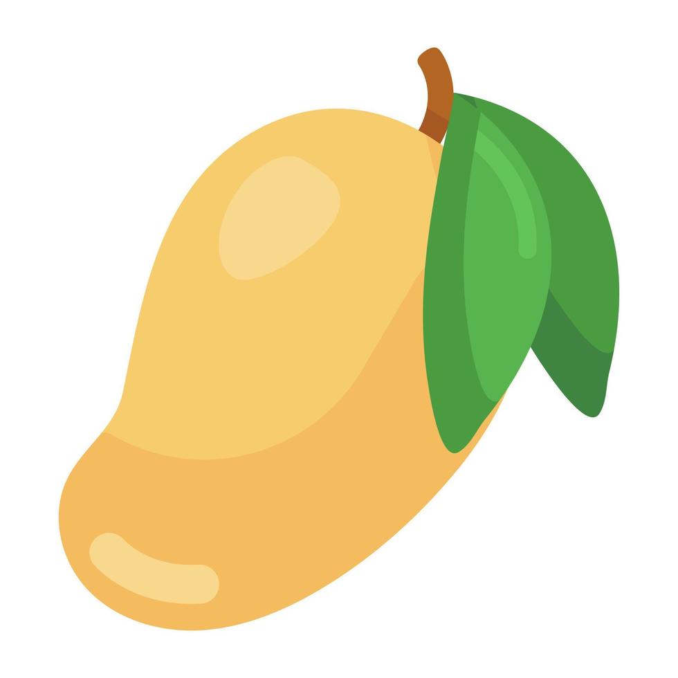 EditableMango, healthy, food, organic, fruit, nutritious, icon, vector, ripe, edible, natural flatty icon of organic mango vector
