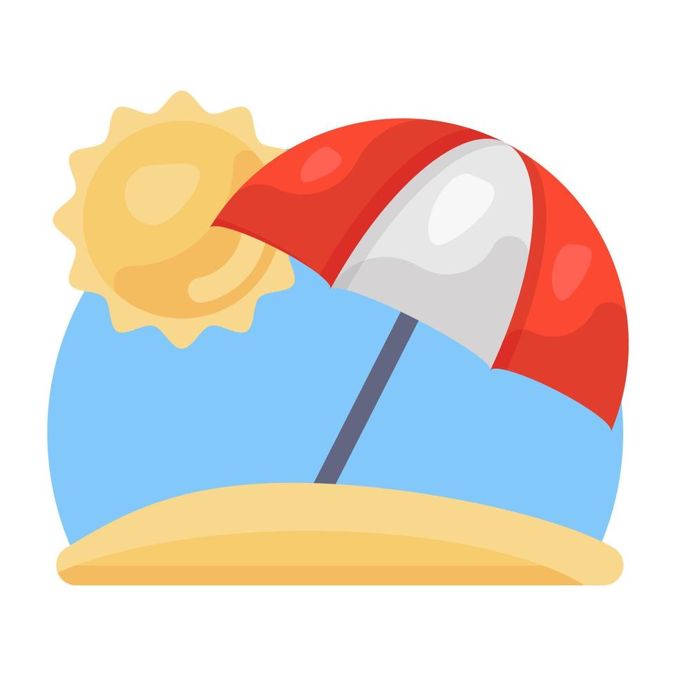 Editable flatty icon of beach, flatty vector