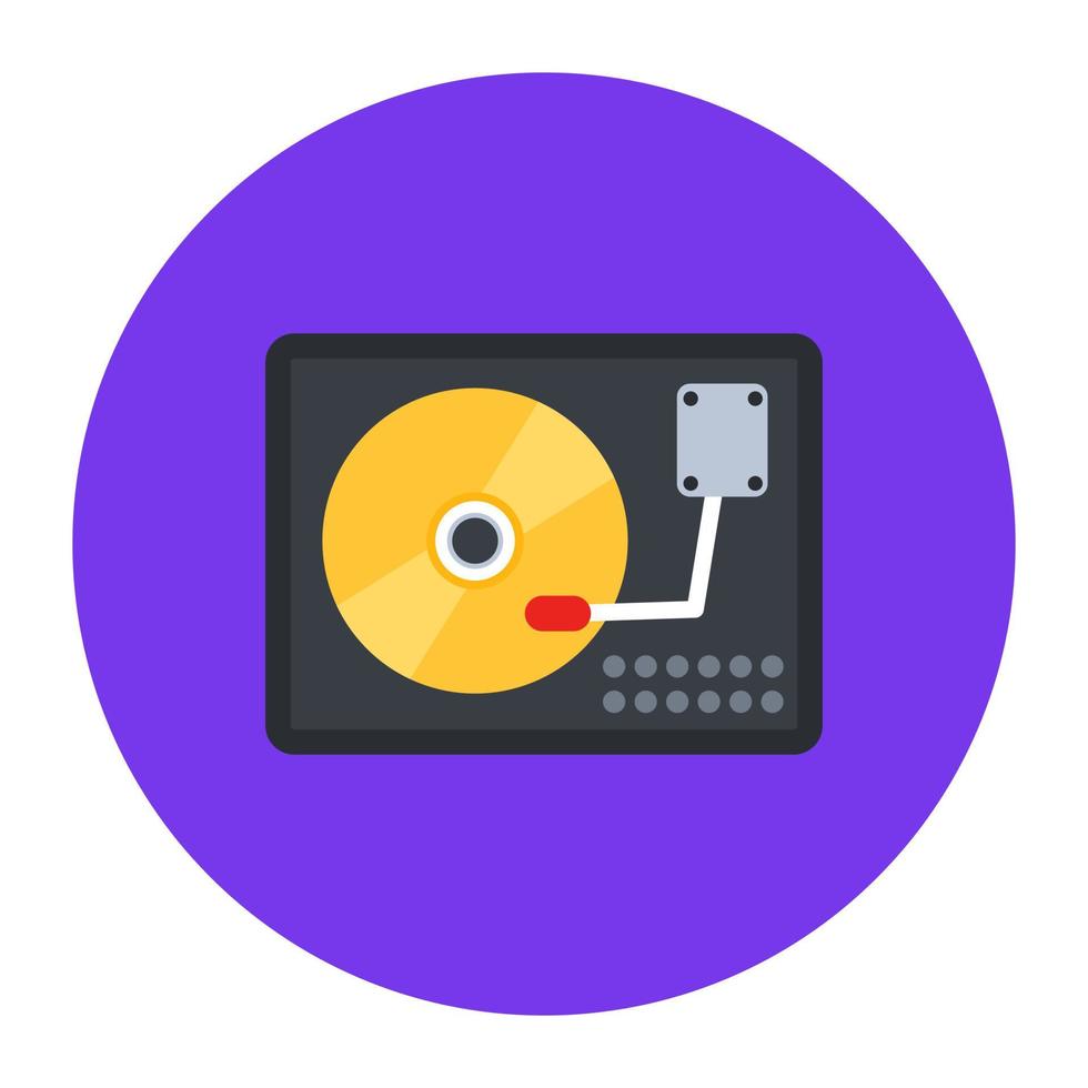 Trendy colorful icon of vinyl player vector