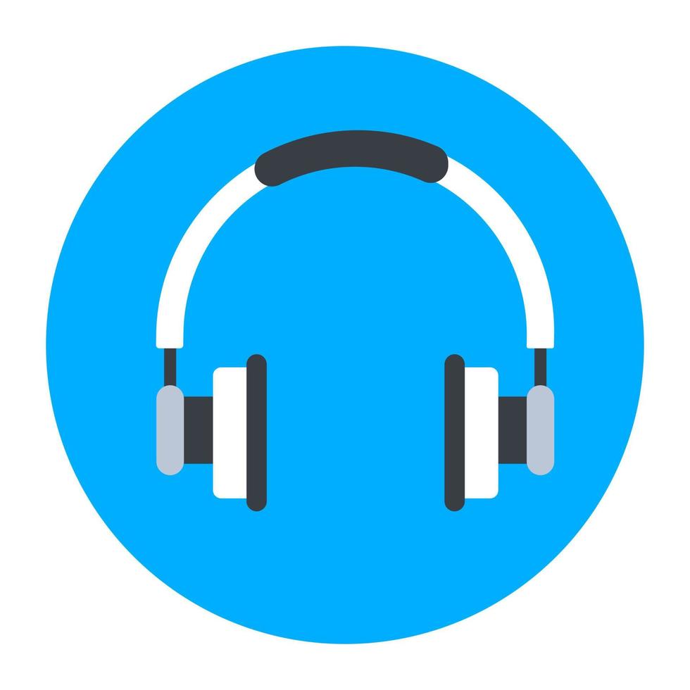 Headphones vector style, listening audio gadget