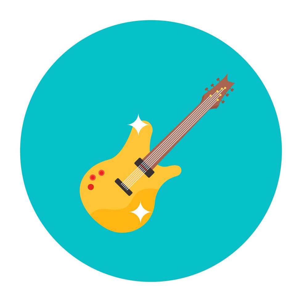 A musical string instrument, guitar icon vector