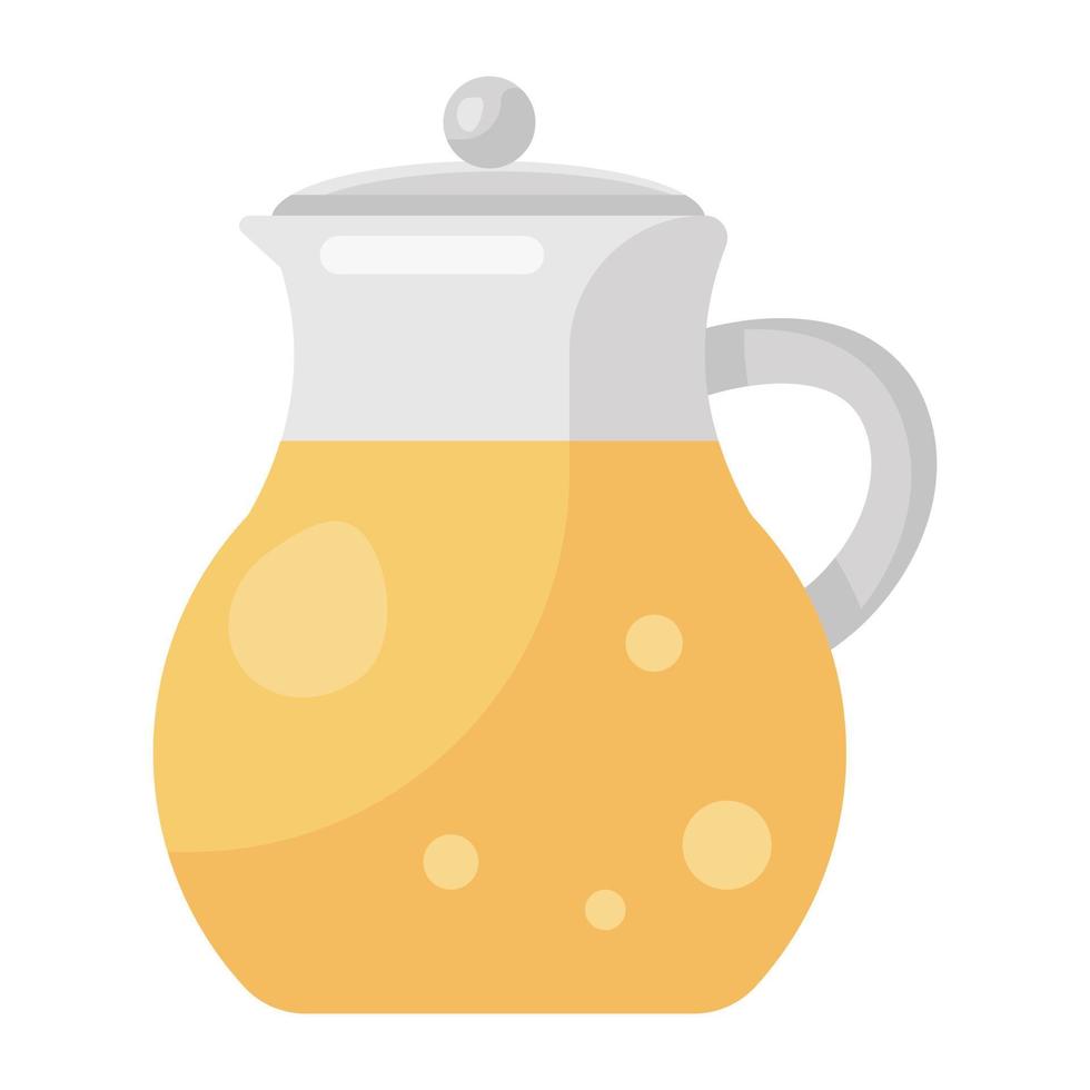 A modern flatty icon of juice jug vector