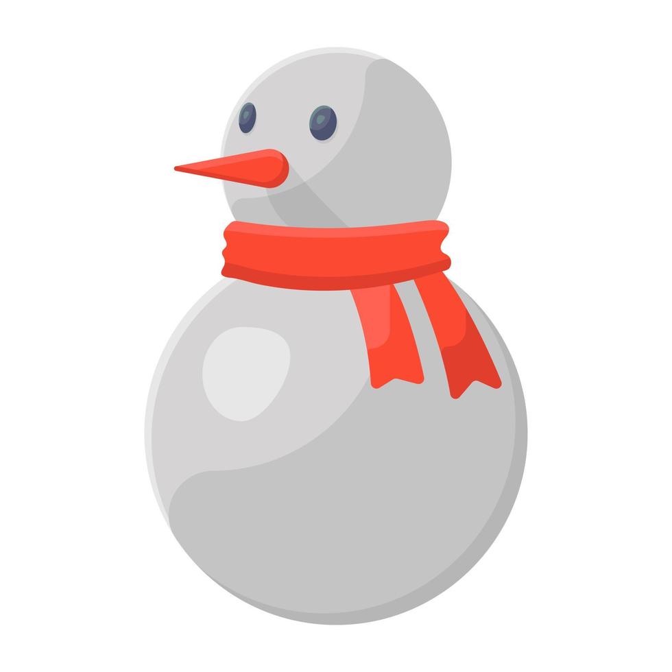 Snowman flat icon design, snow sculpture vector