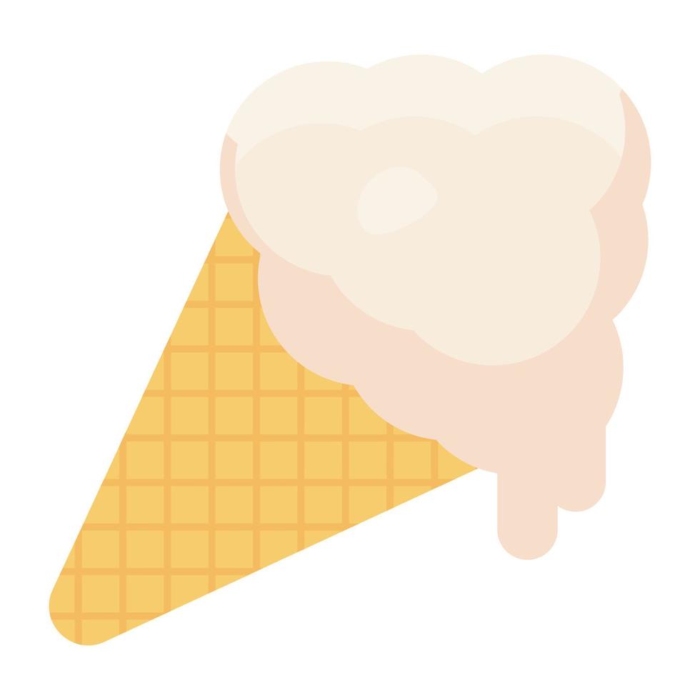 Trendy flatty icon of ice cream vector