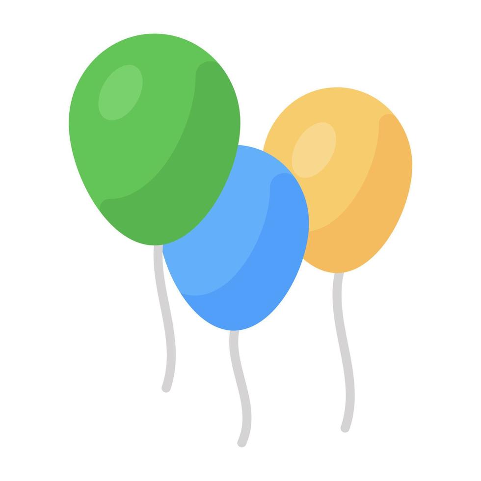 Decorative party balloons, flat design vector