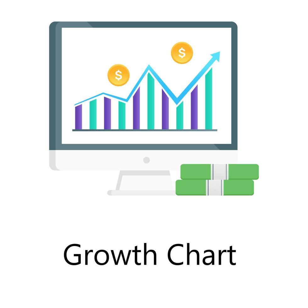 Economic profit, growth chart vector in modern gradient style