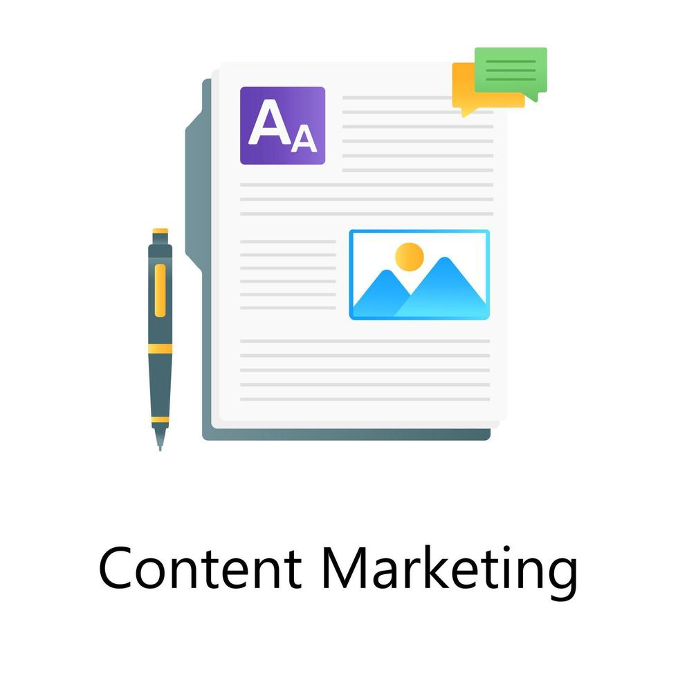 Content marketing vector in modern flat gradient style