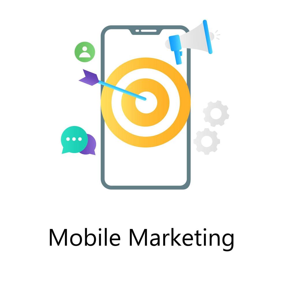 Promotional app, gradient vector of mobile marketing