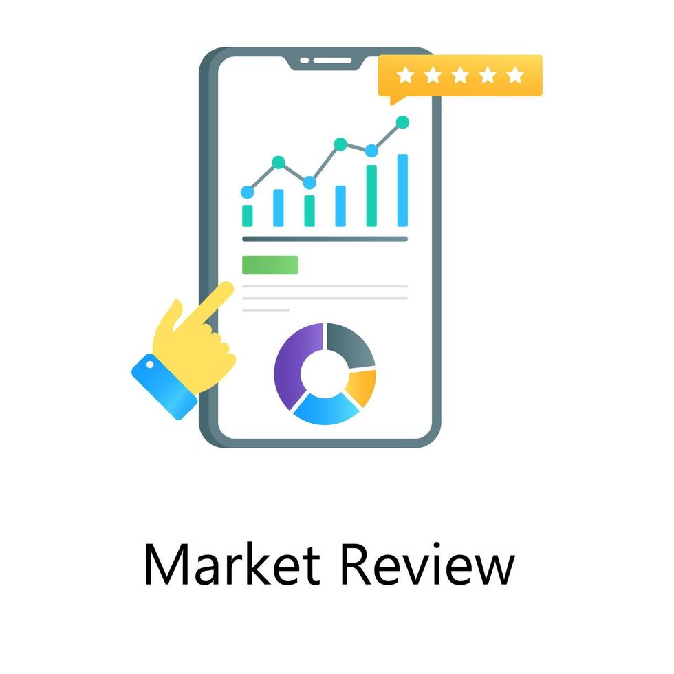 Sales rating app, gradient vector of market review