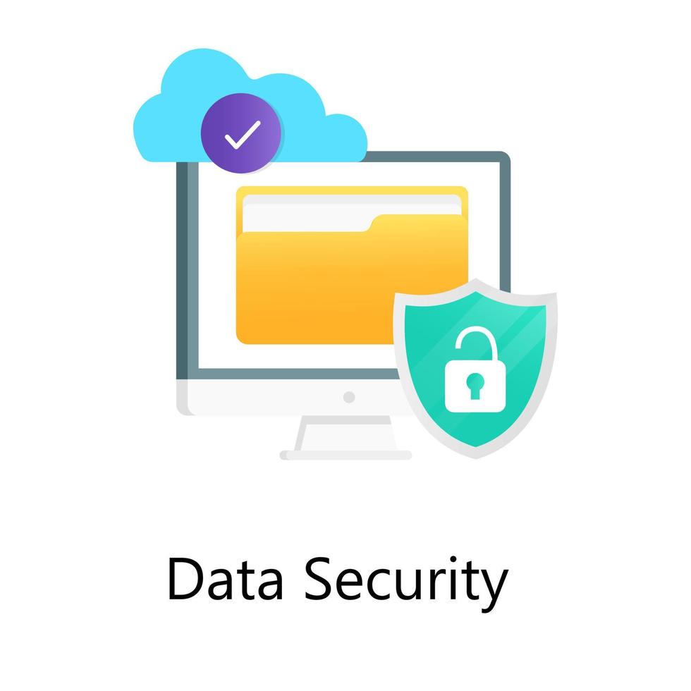 Data security vector in gradient style, information folder protection