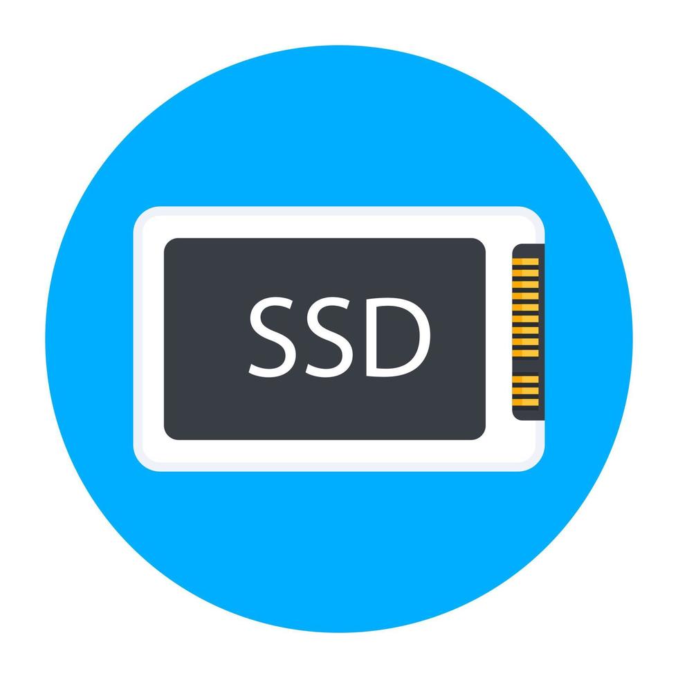 Ssd card vector, memory card in flat design vector