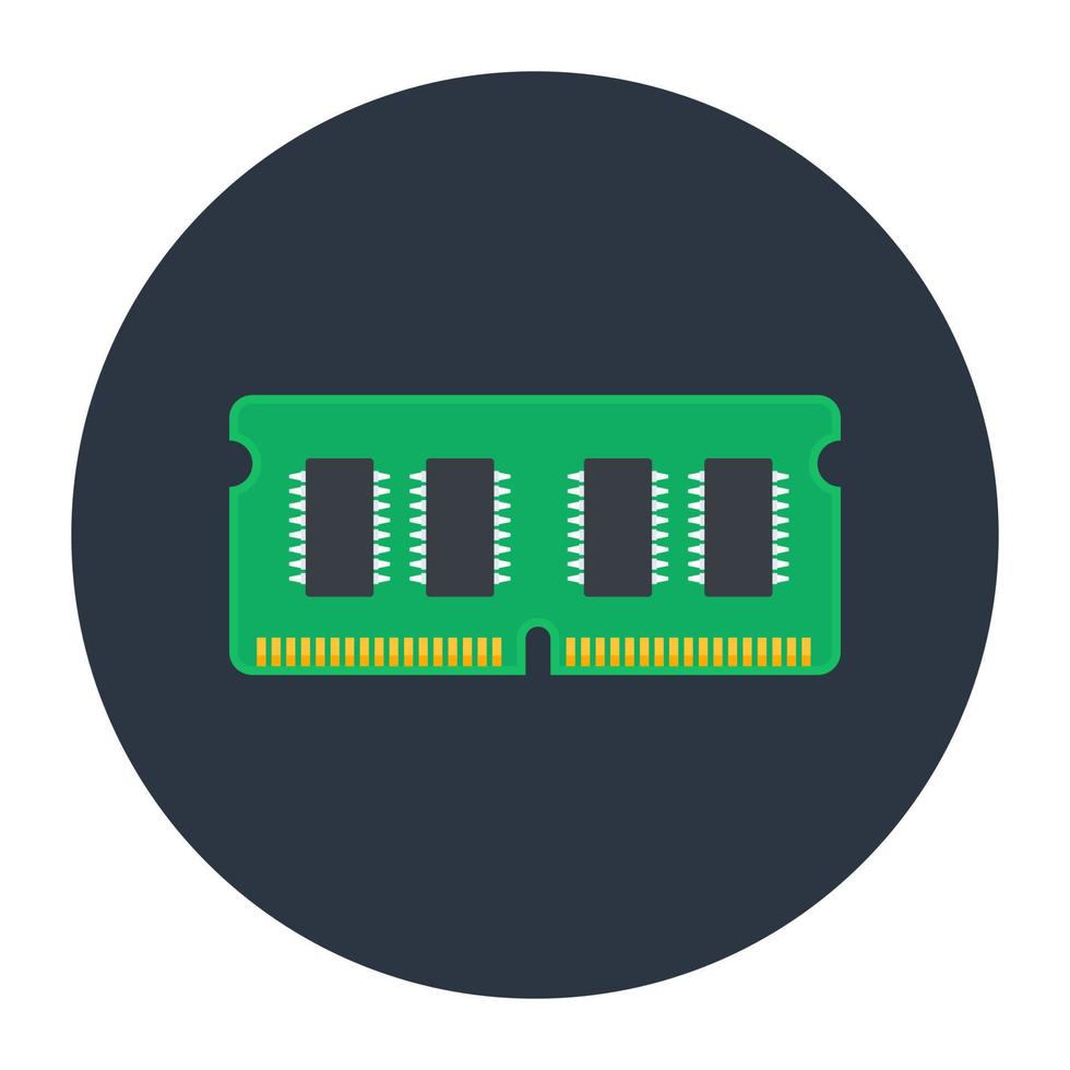 Trendy vector style of a RAM, random access memory