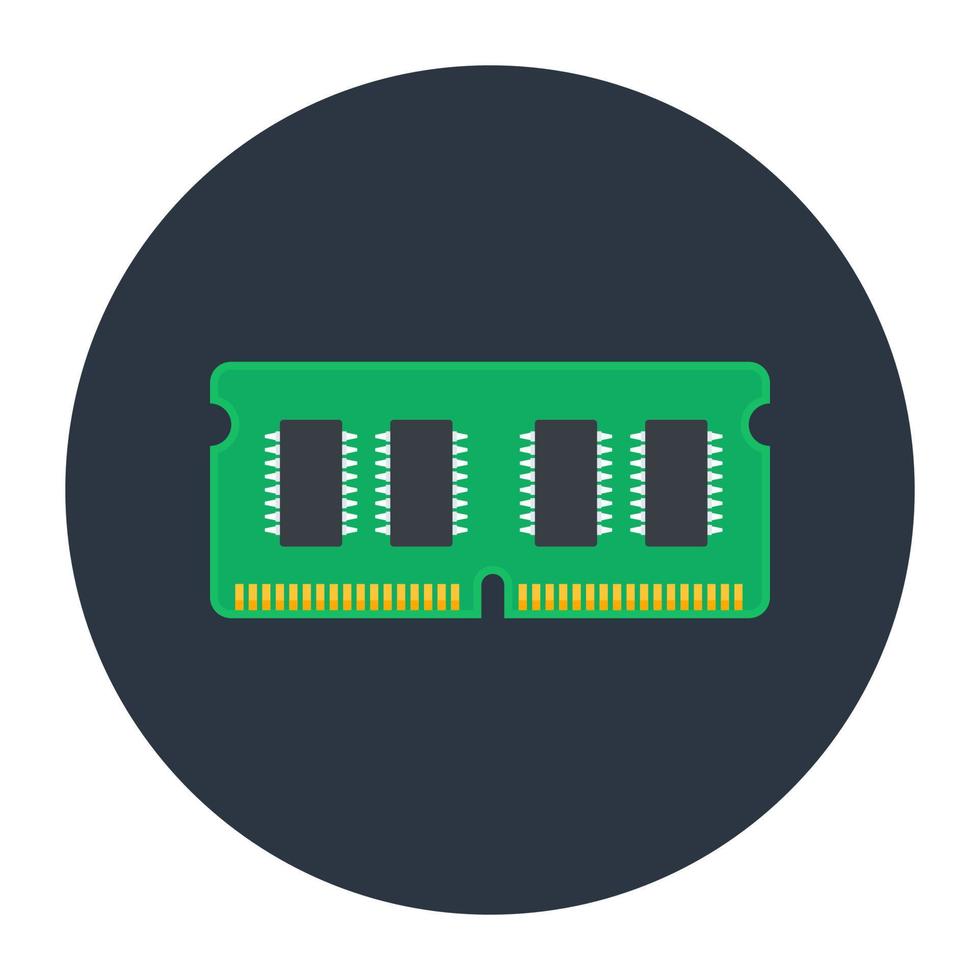 Trendy vector style of a RAM, random access memory