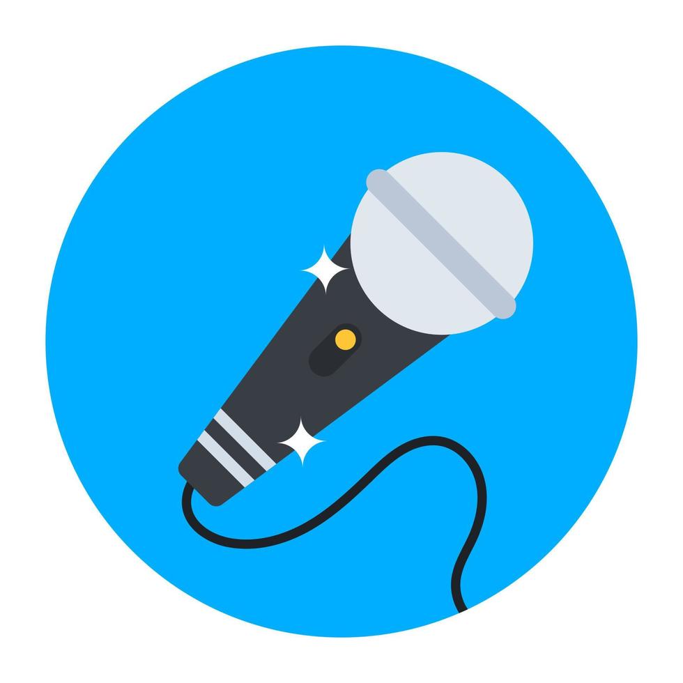 Singing mic icon design, vector of electronic mic