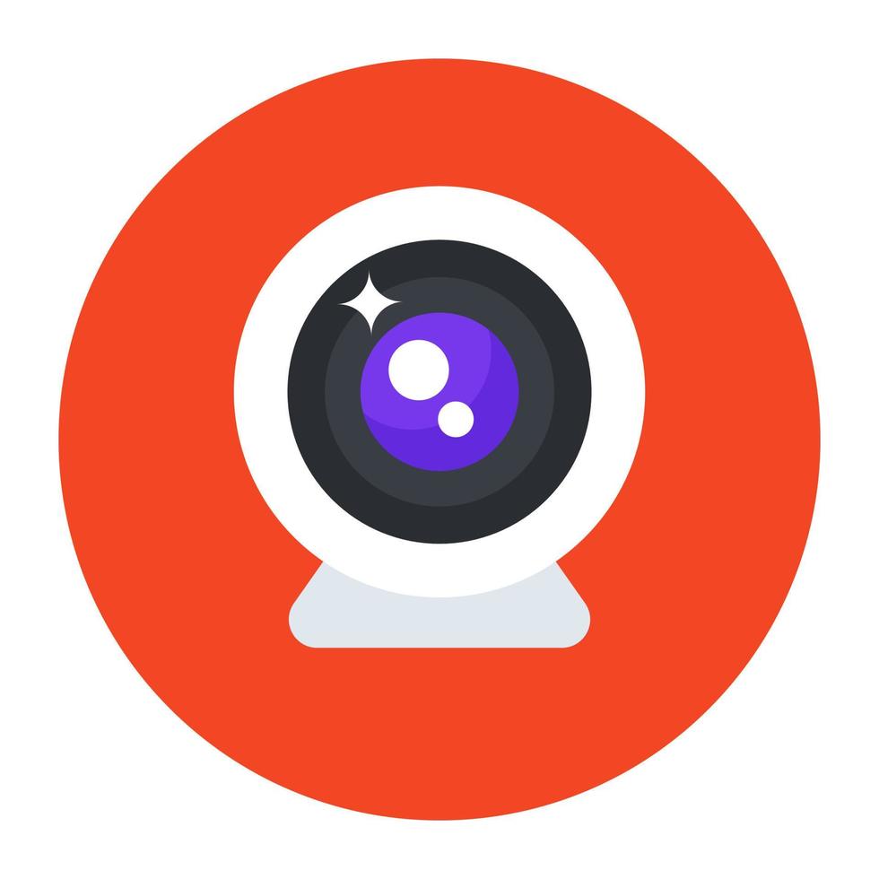 Webcam vector style, flat rounded icon design of internet camera