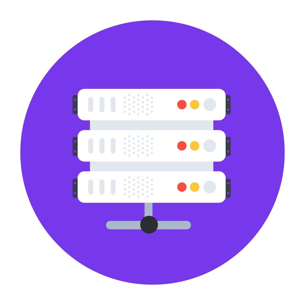 Shared dataserver, electronic storage device in flat style vector