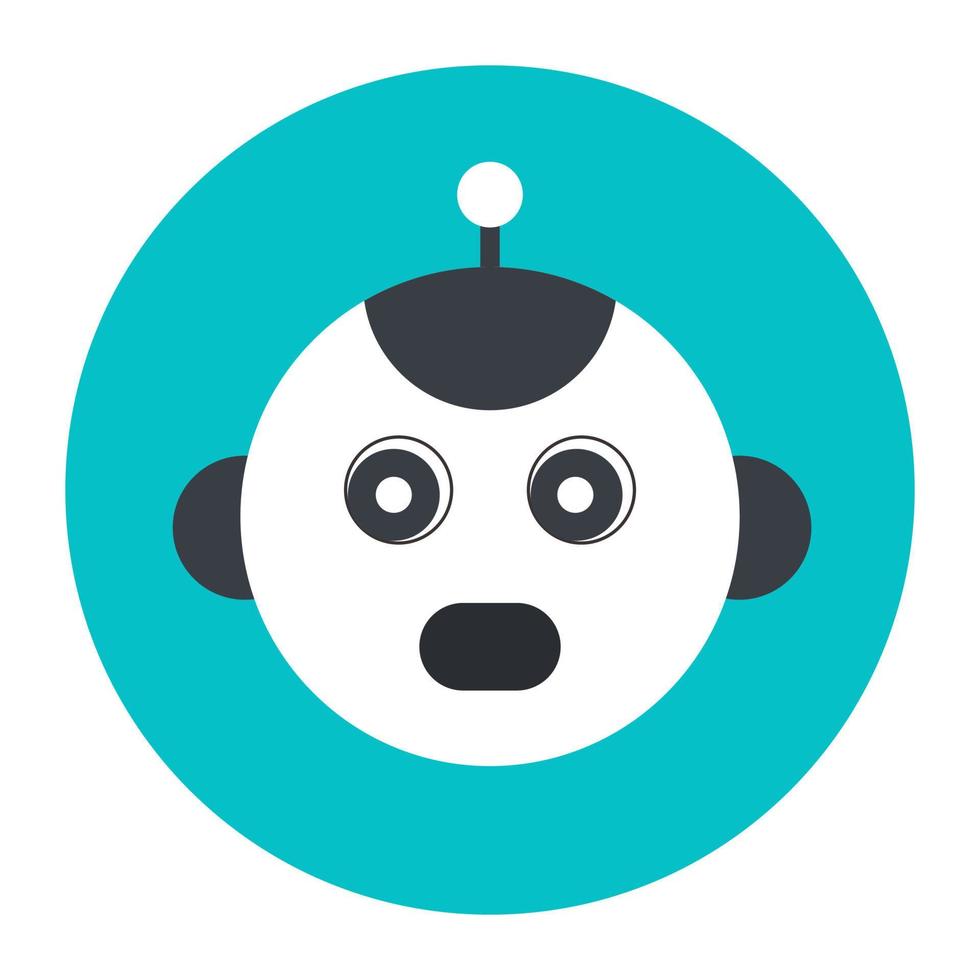 Robot face vector, editable flat rounded style vector