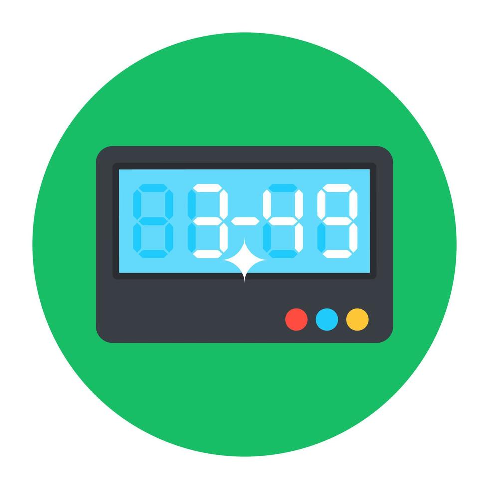 Modern editable flat rounded icon of digital clock vector