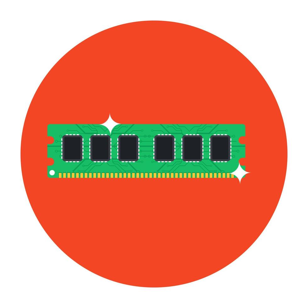 Trendy vector style of a RAM, random access memory