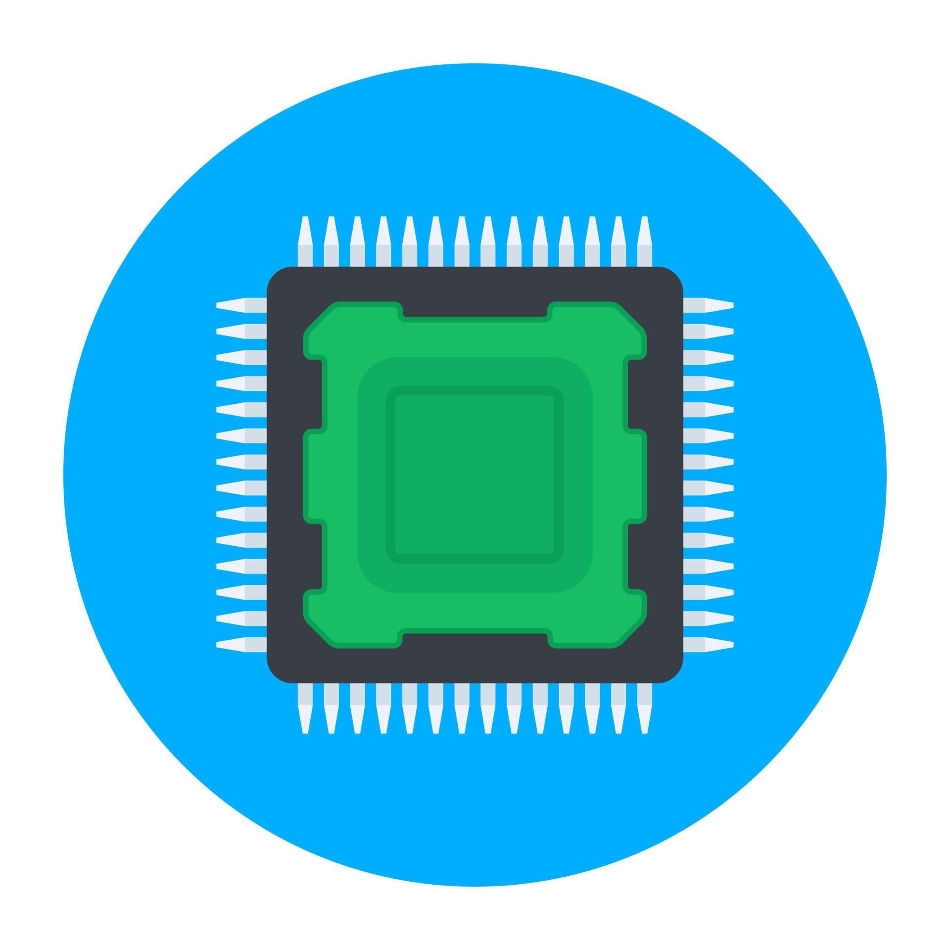 Computer chip icon, flat rounded vector 6747877 Vector Art at Vecteezy