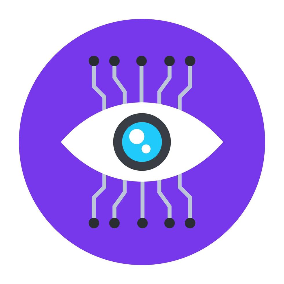 A mechanical eye flat vector icon design, cyber eye
