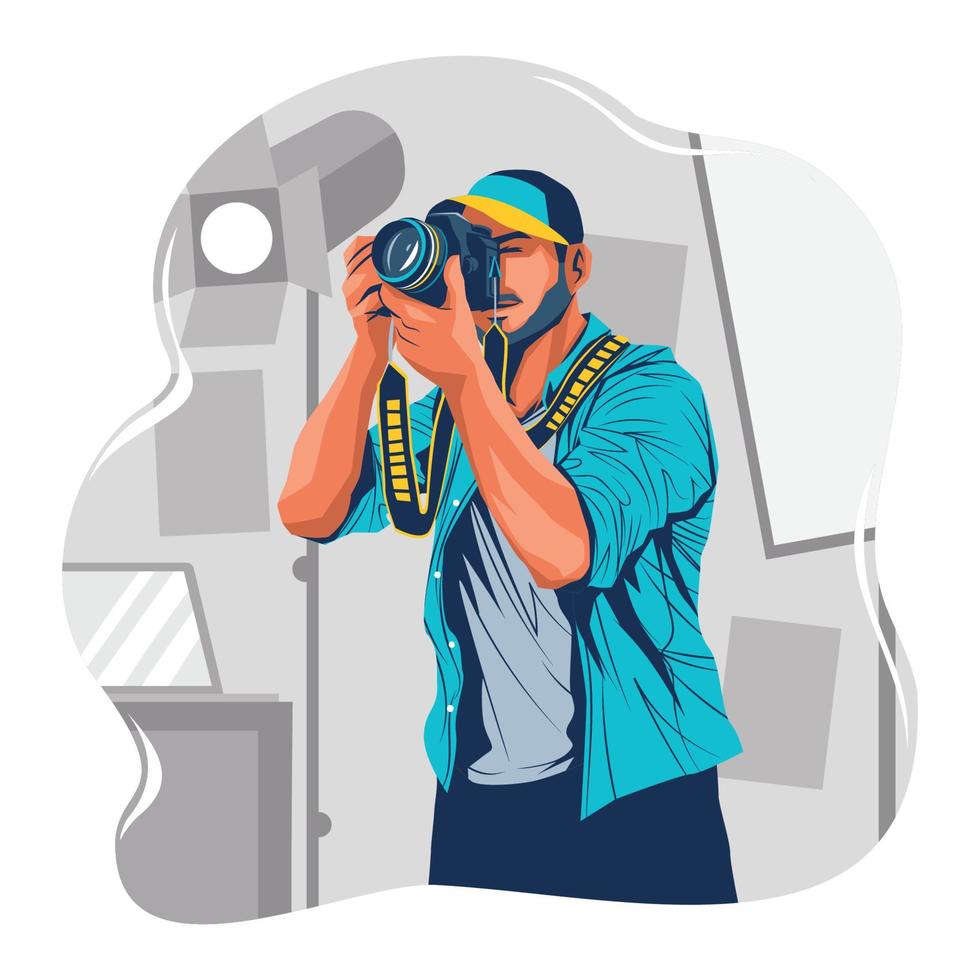 Photographer in Photo Studio Concept vector