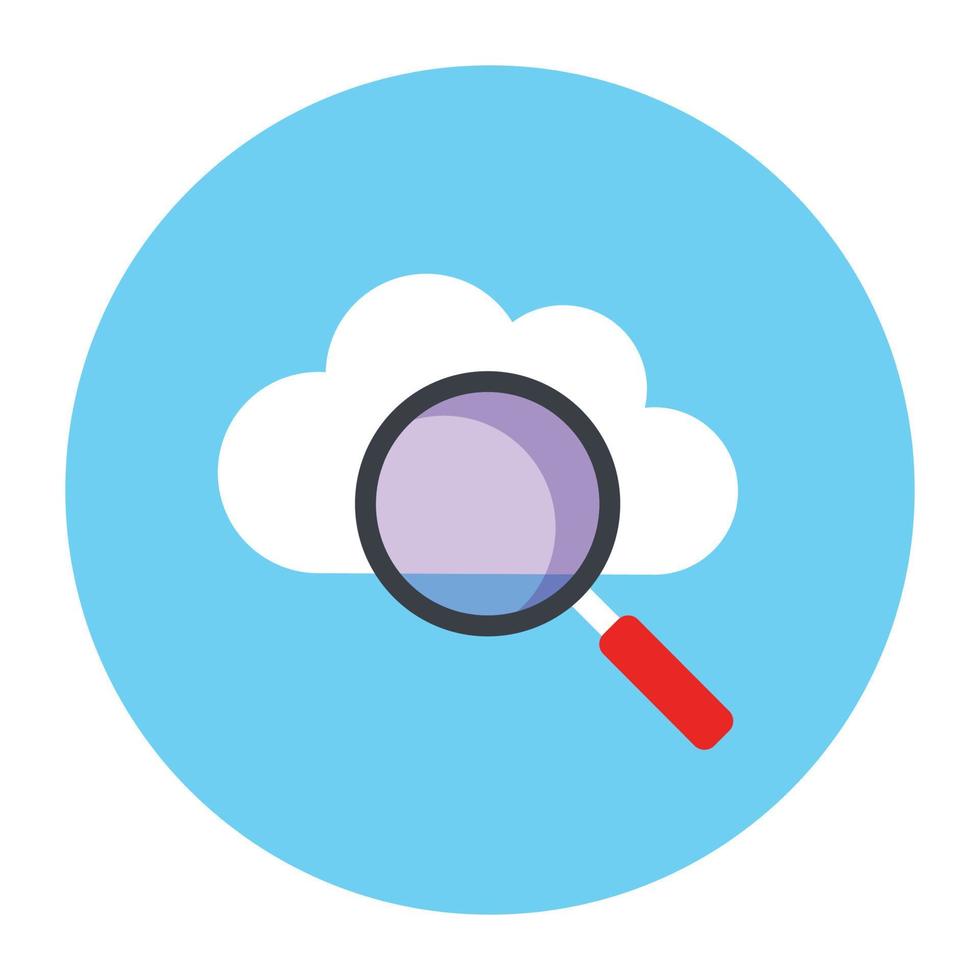 Trendy flat rounded icon of cloud finding vector