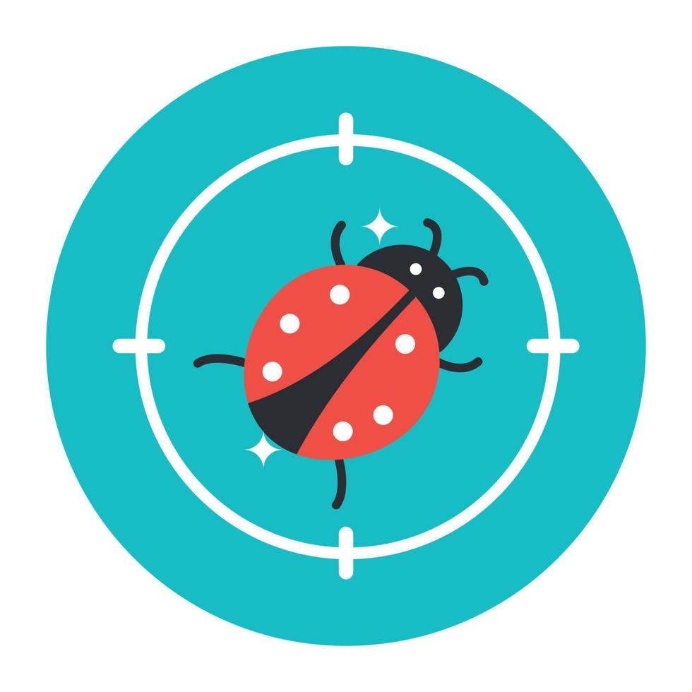 Bug tracking, editable flat rounded vector