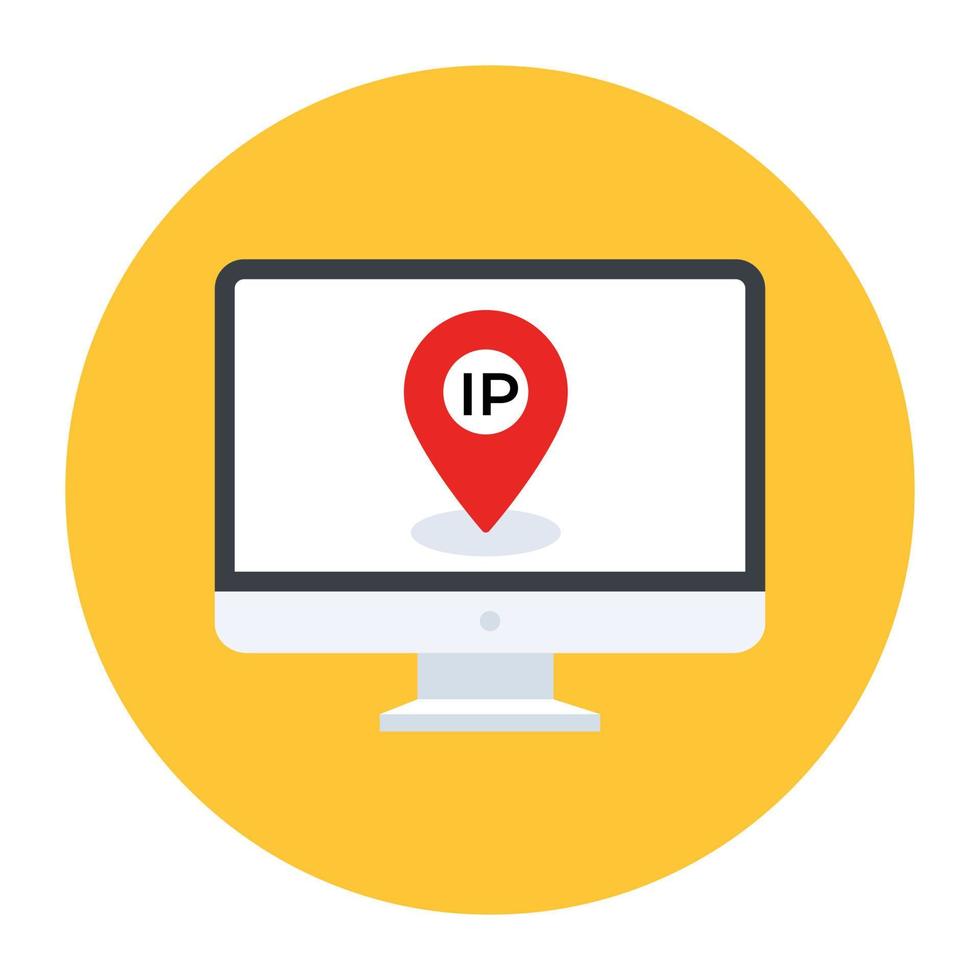 Ip location icon, modern flat rounded vector