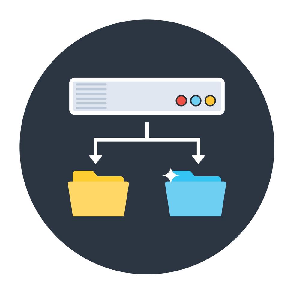 Flat rounded icon of computer network vector
