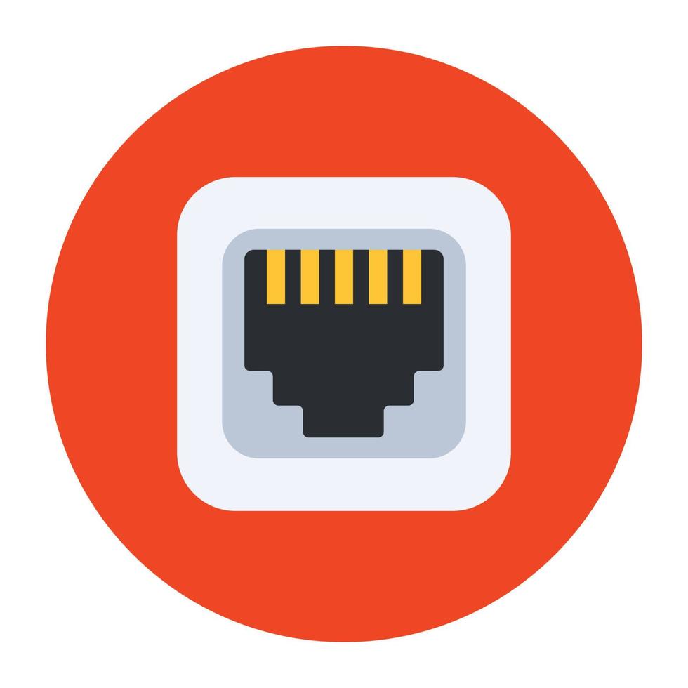 Integrated circuit icon, memory chip flat  vector