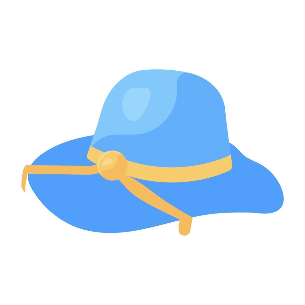 Hat icon in flat design, editable vector