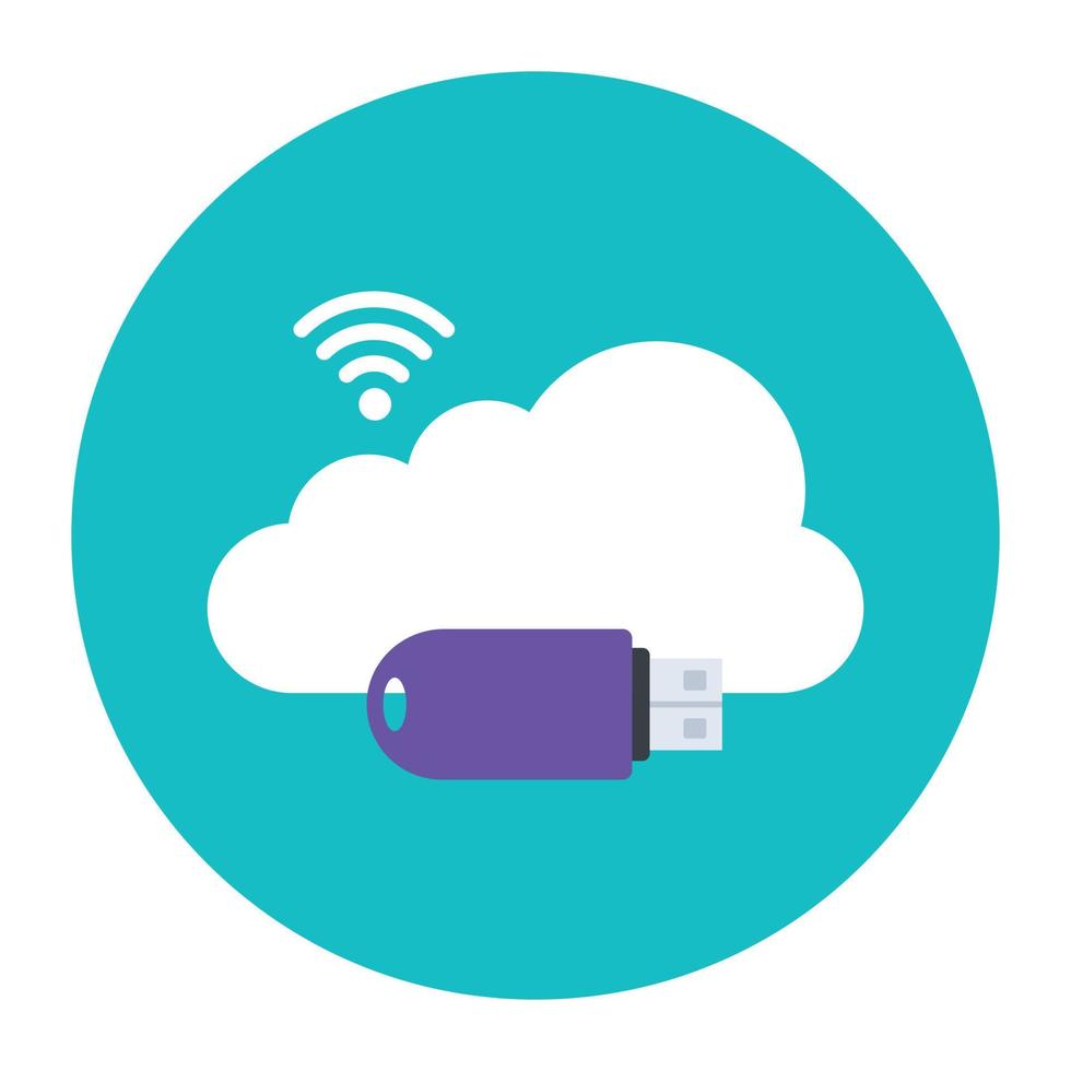 Vector of cloud wifi, editable icon of cloud usb