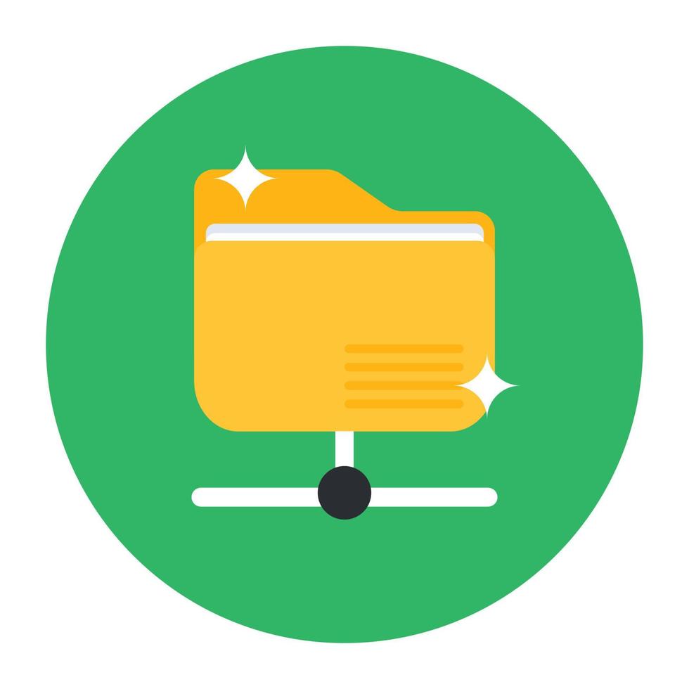 Shared folder icon design, conceptual vector of data sharing