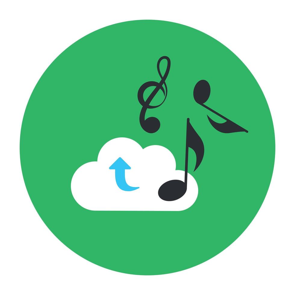 Cloud music in editable flat rounded style vector