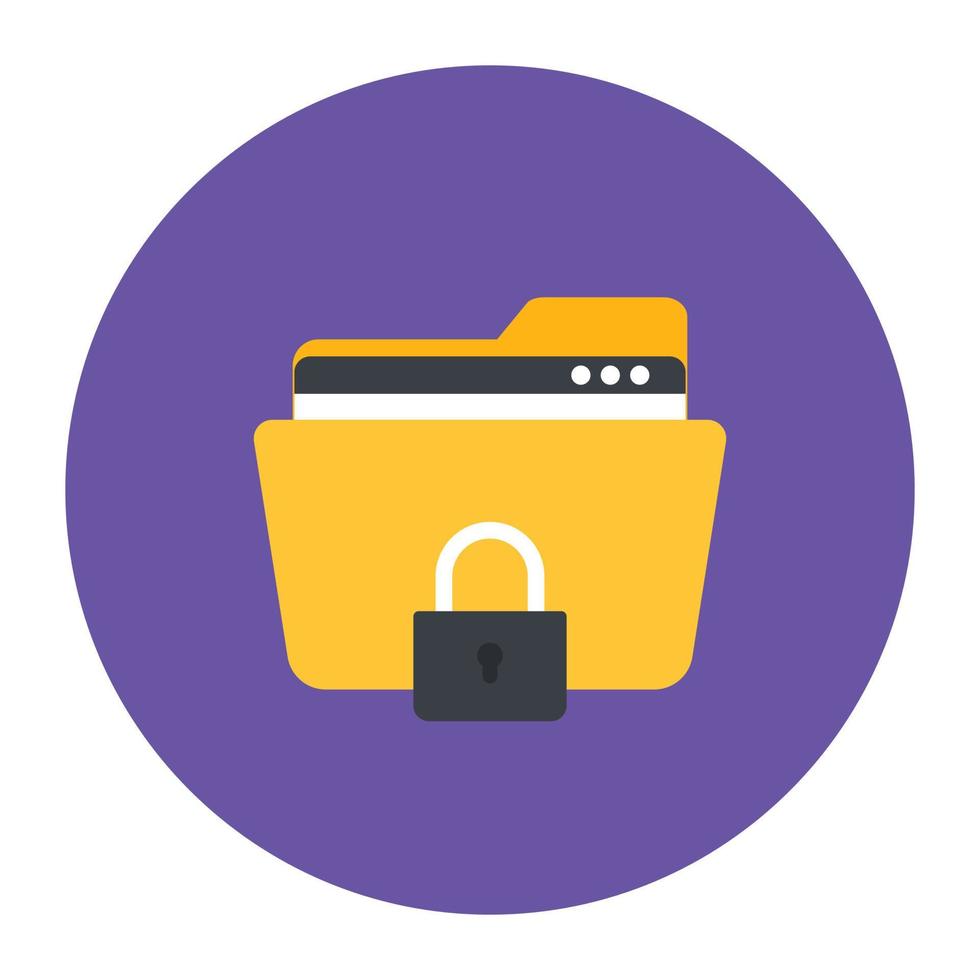 Folder, vector of folder lock in flat style