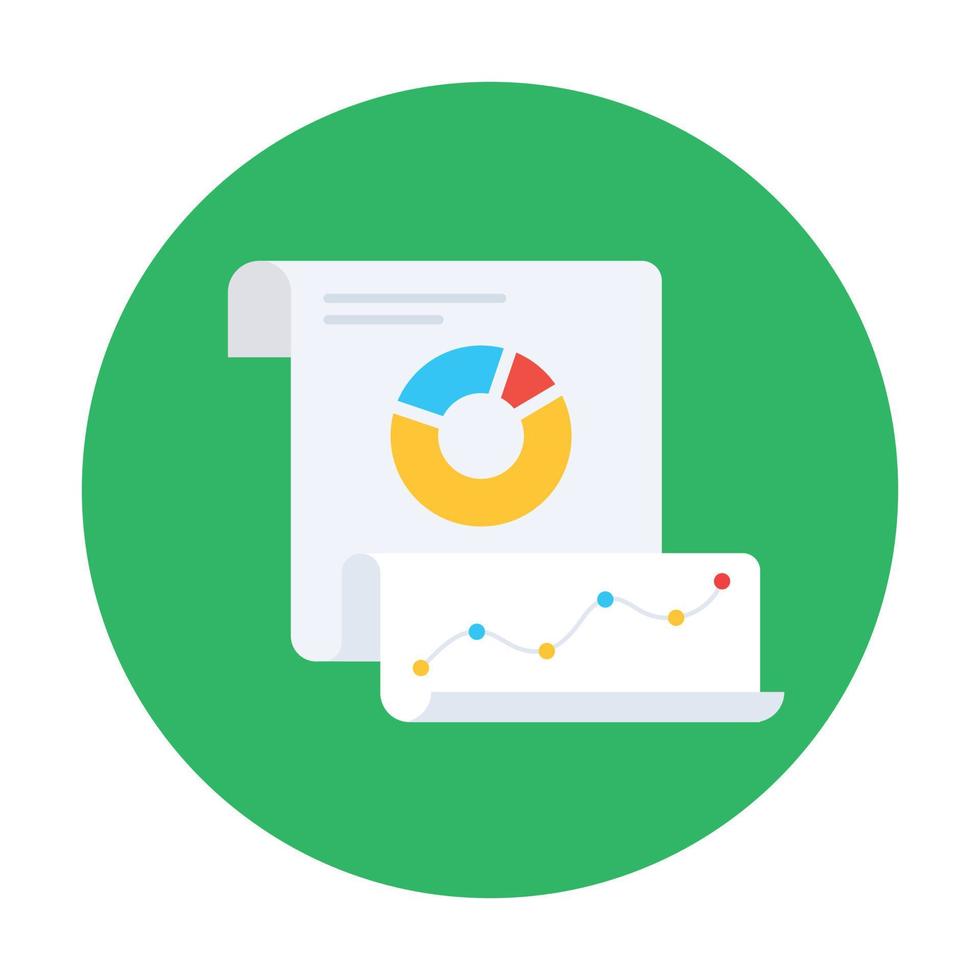 Business file concept, flat rounded icon of data file vector