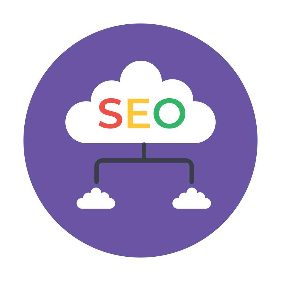Cloud seo concept, modern flat rounded icon vector